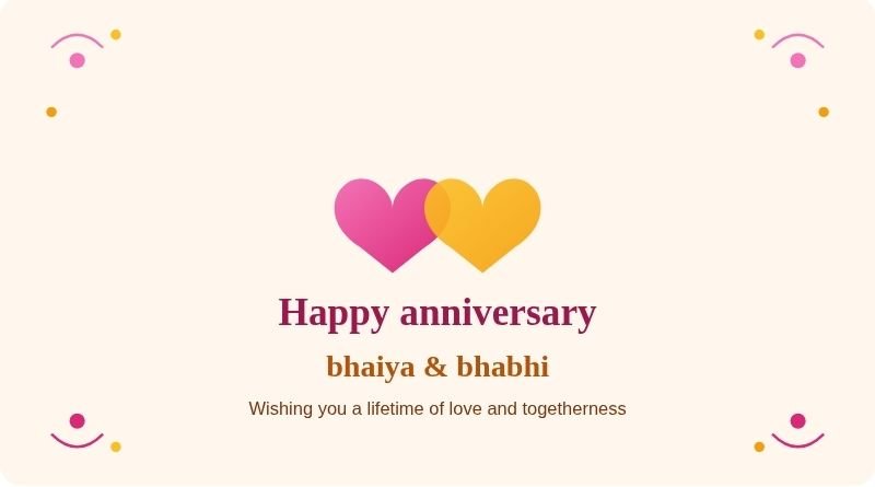 Happy Anniversary Bhaiya Bhabhi Wishes in English